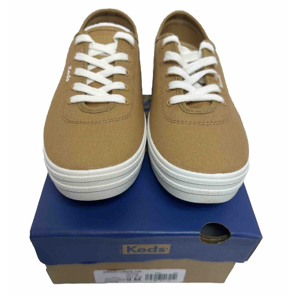 Keds Women's Breezie‎ Canvas Lace-Up Sneaker Tan WF66785 Shoes Size 10 New